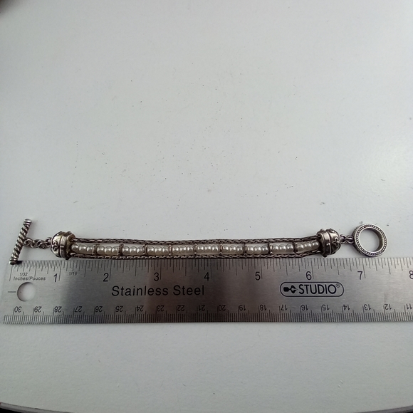 Brighton Faux Pearl and Chain Bracelet - Picture 3 of 5